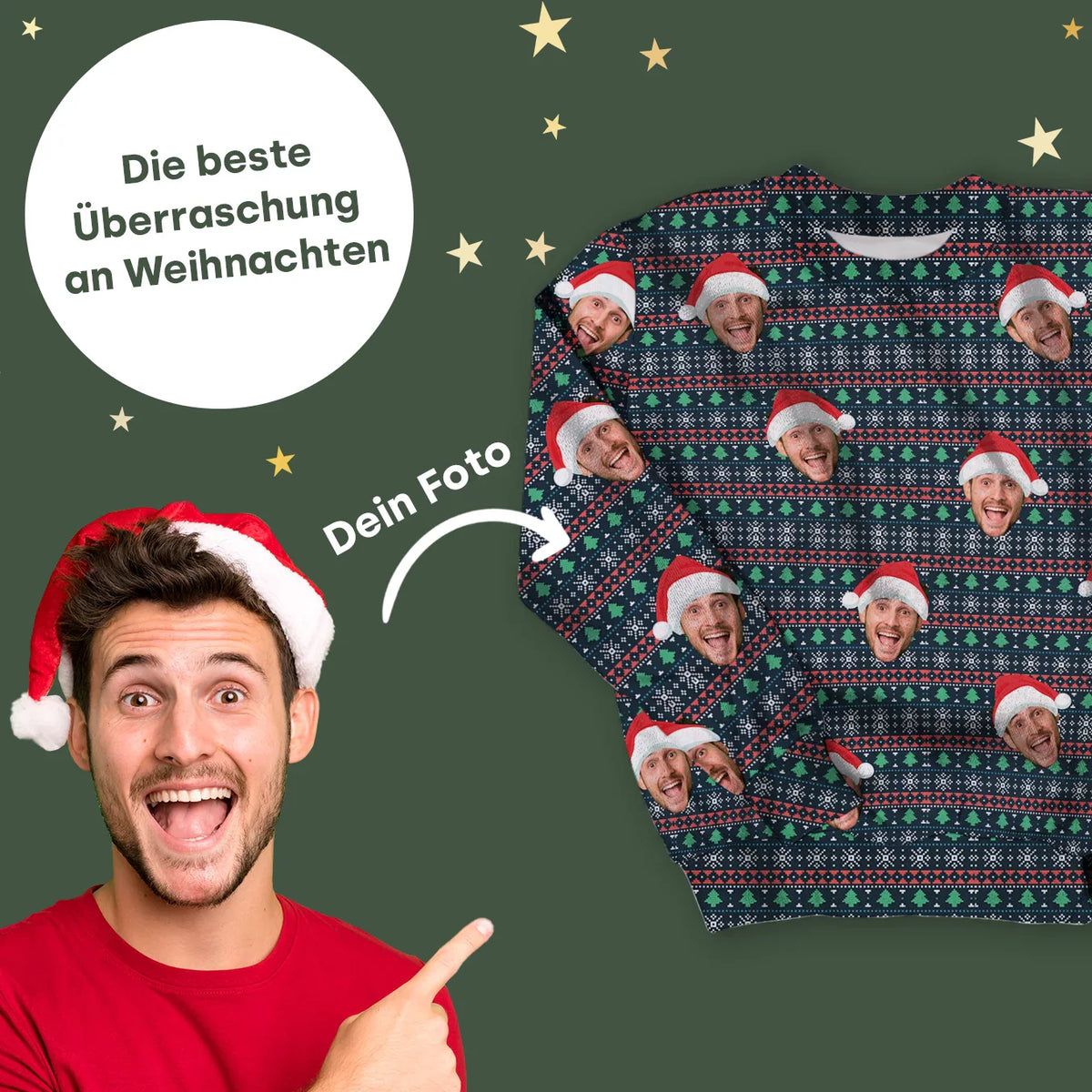 Personalisierter Ugly Christmas Sweater "Weihnachten"