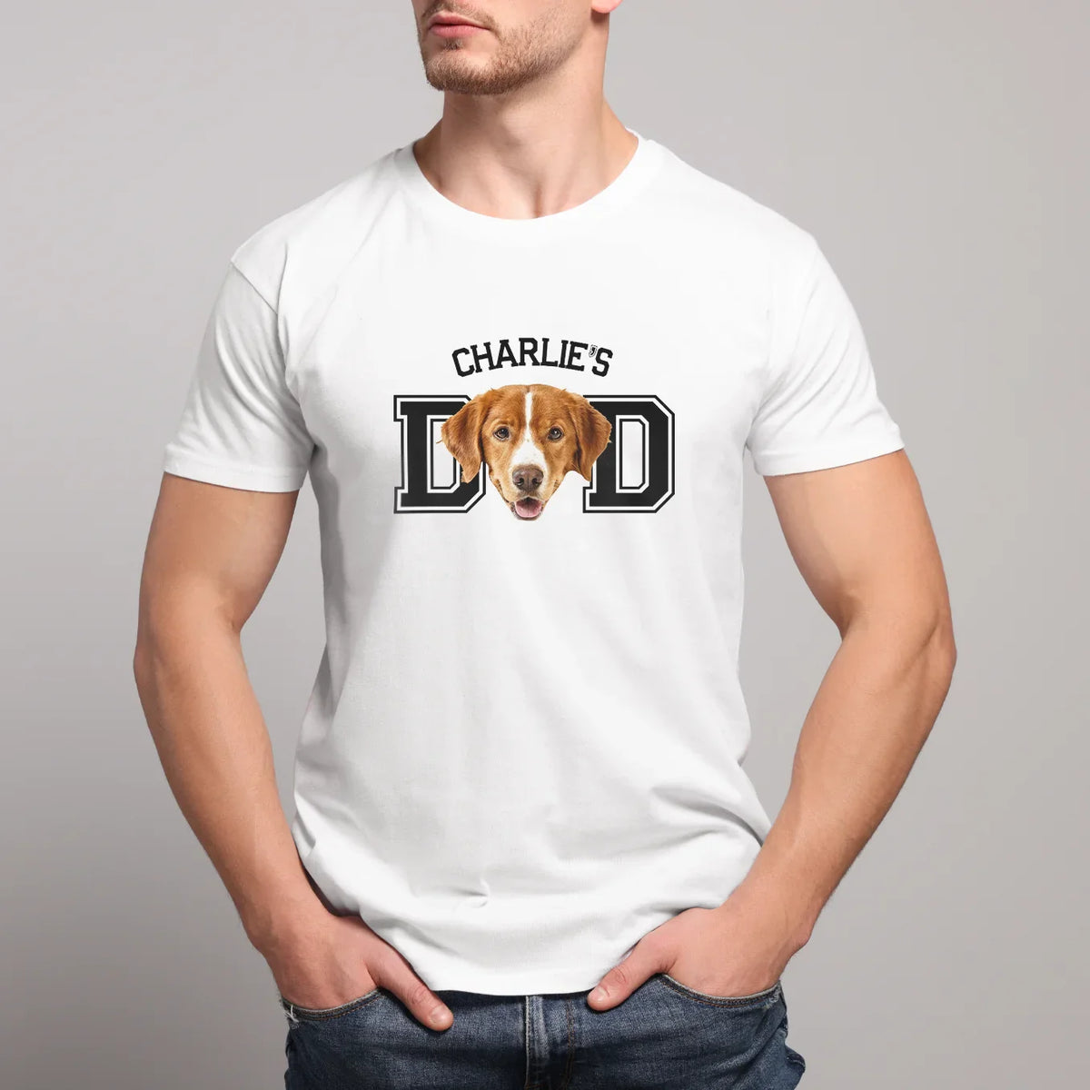 Personalisiertes T-Shirt "Dog Dad" mit Foto