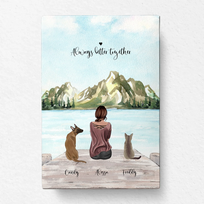 Unterwegs mit Hund/Katze - Individuelle Leinwand