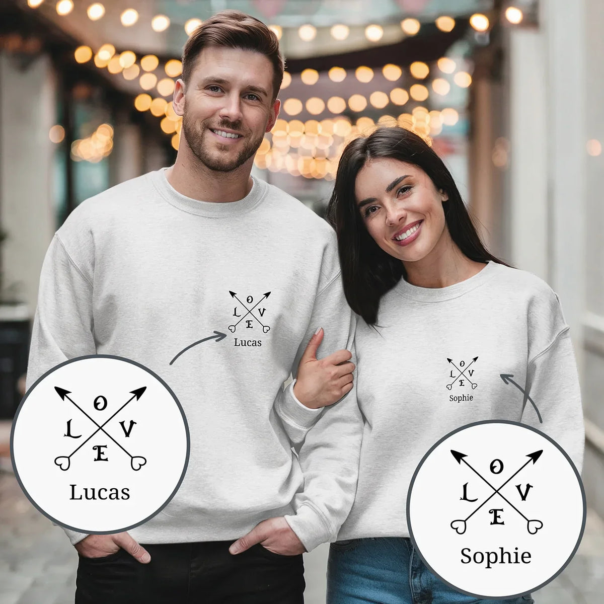 Personalisierter Partnerlook Sweater "Love"
