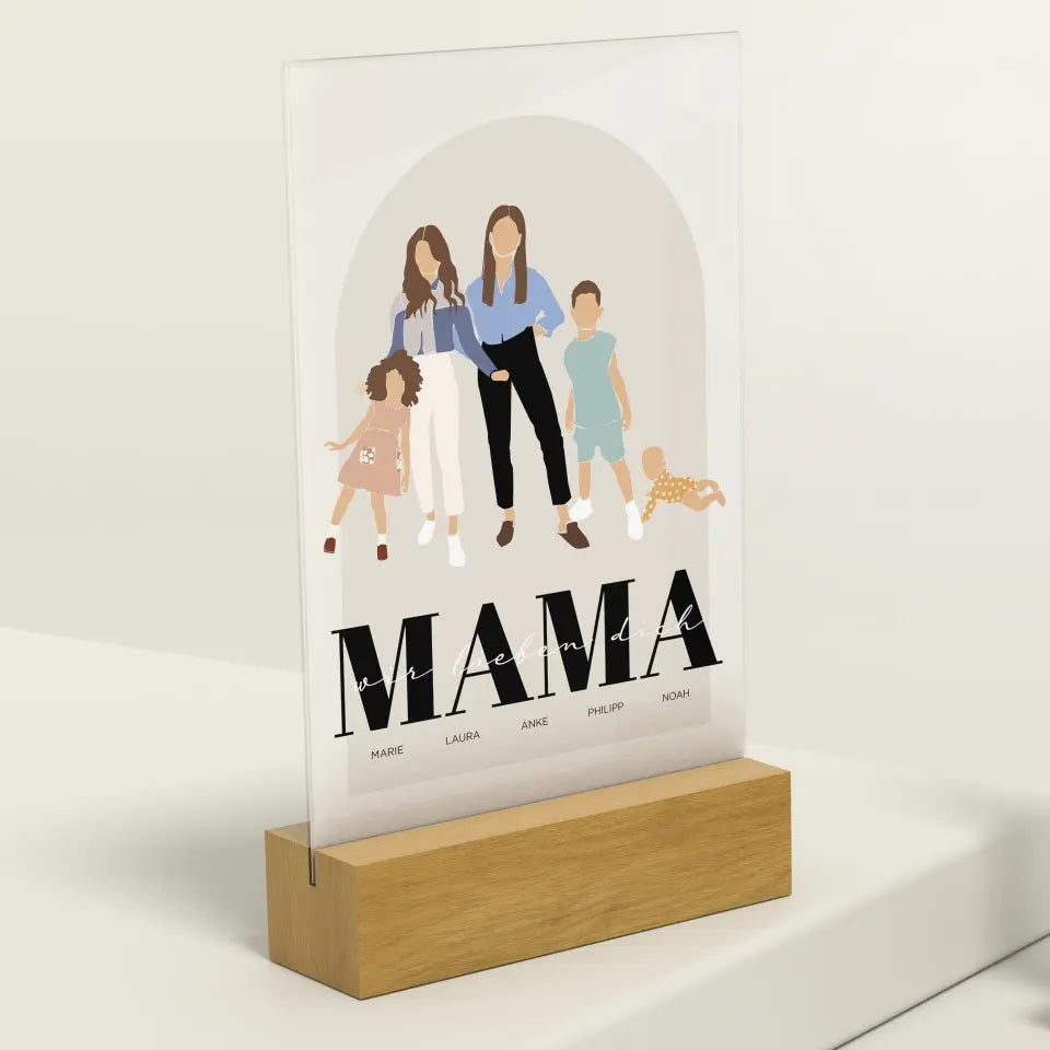 Mama und Kinder - Individueller Acryl-Glas Print