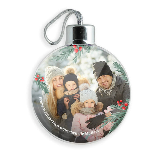 Personalisierte Christbaumkugel "Tannenzweige"