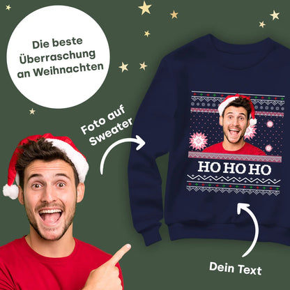 Personalisierter Christmas Sweater "Ho Ho Ho"
