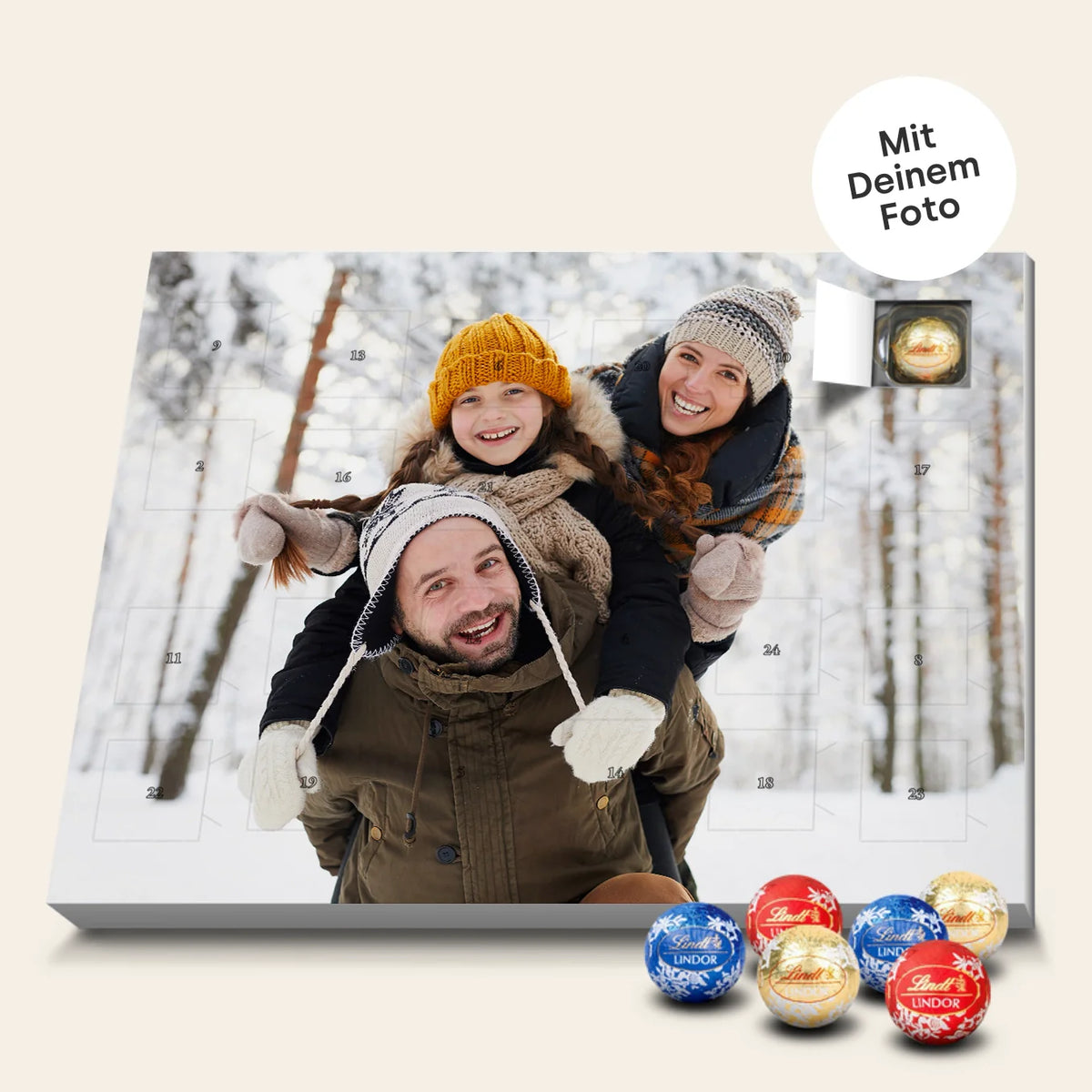 Personalisierter Lindor Adventskalender "Foto"