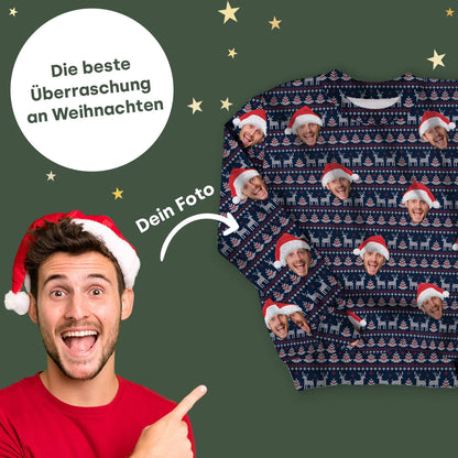 Personalisierter Ugly Christmas Sweater "Rentier"