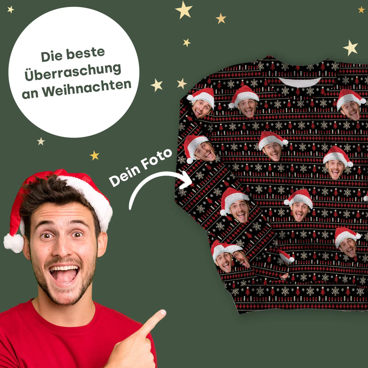 Personalisierter Ugly Christmas Sweater "Schnee"